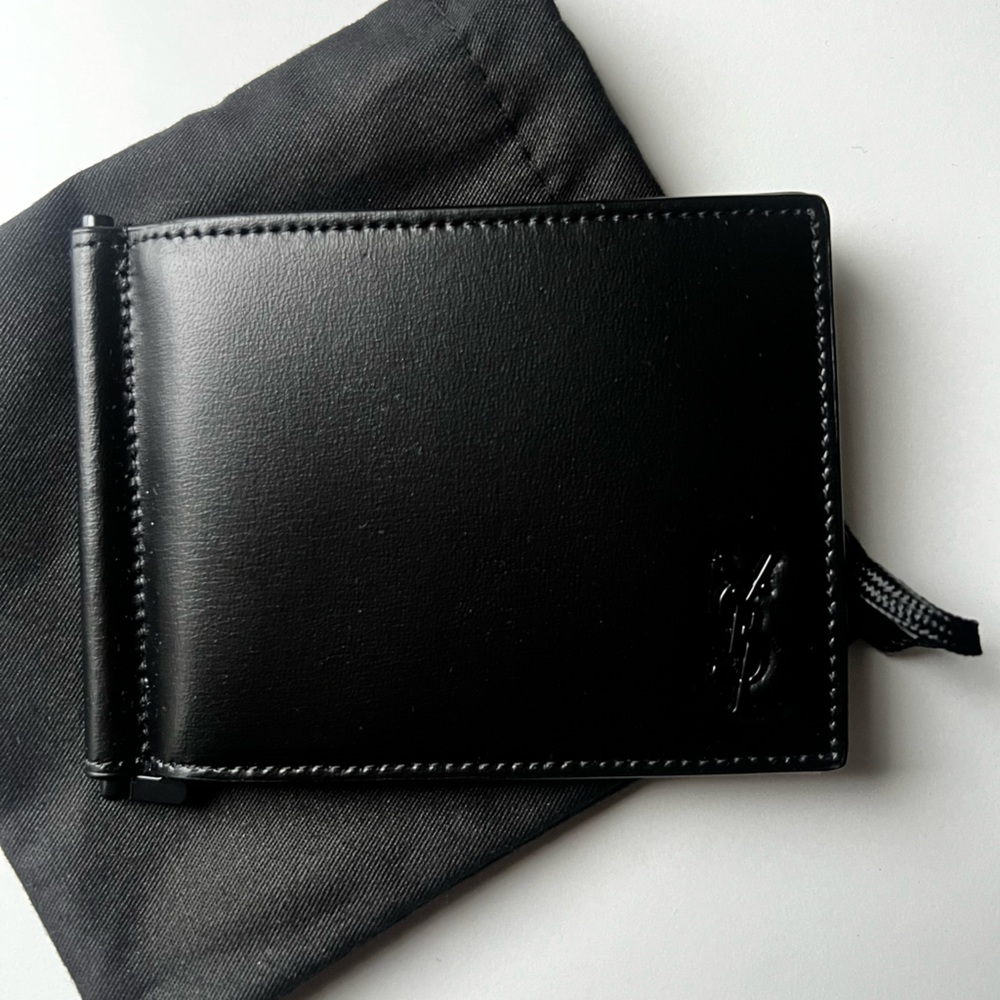 Saint Laurent Black Leather Men's Wallet NWT